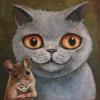 "Cat & Mouse Pals" -- acrylic